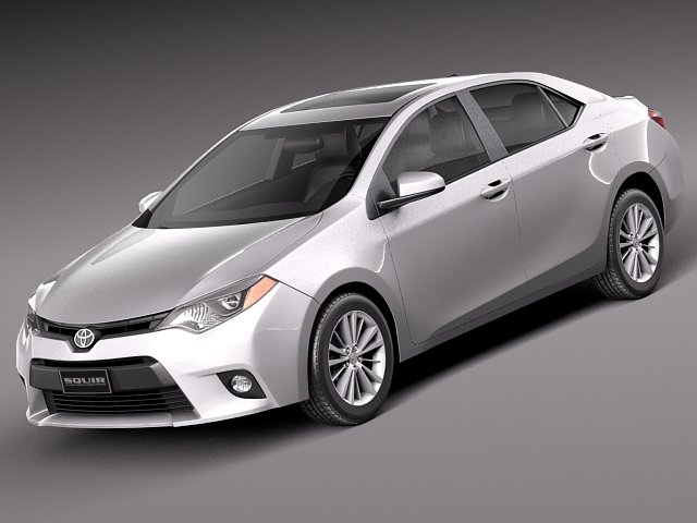 Toyota Corolla LE 2014 USA 3D Model .c4d .max .obj .3ds .fbx .stl .blend 