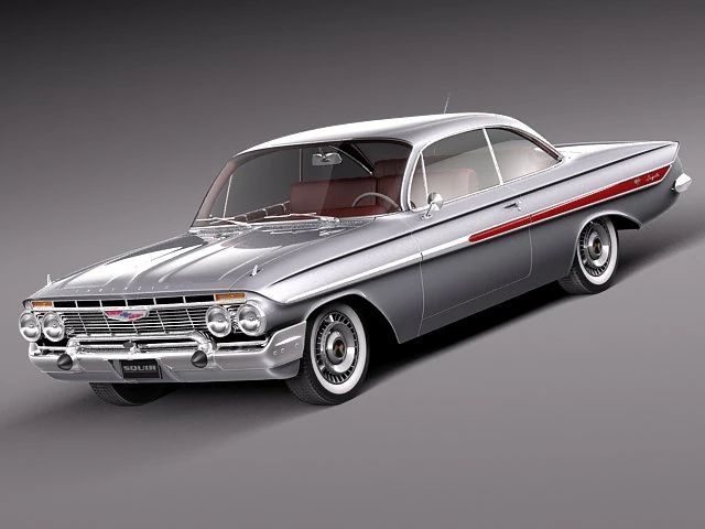 Chevrolet Impala Coupe 1961 3D Model .c4d .max .obj .3ds .fbx .stl .blend 