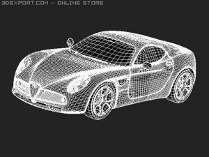 Alfa Romeo 8c Competizione midpoly Modelo 3D