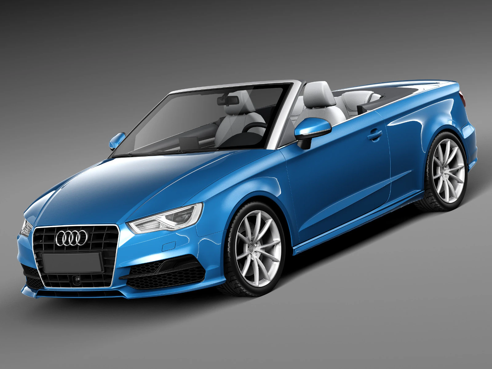 Audi A3 Cabriolet 2014 3D Model .c4d .max .obj .3ds .fbx .stl .blend 