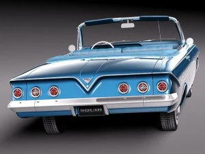 Chevrolet Impala Convertible 1961 року 3D Модель
