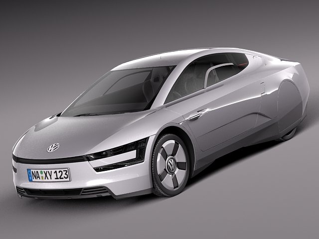 Volkswagen XL1 2014 3D Model .c4d .max .obj .3ds .fbx .stl .blend 