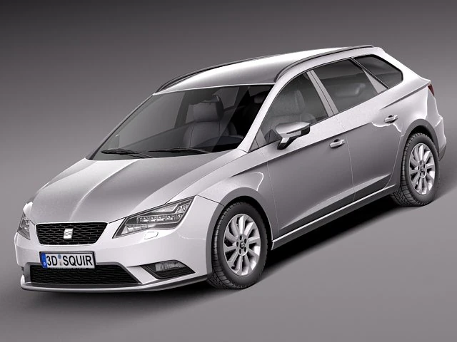 Seat Leon ST 2014 3D Model .c4d .max .obj .3ds .fbx .stl .blend