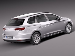 Seat Leon ST 2014 3D 모델