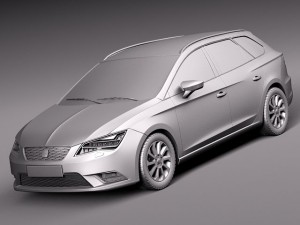 Seat Leon ST 2014 3D 모델