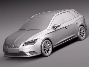 Seat Leon ST 2014 3D Model