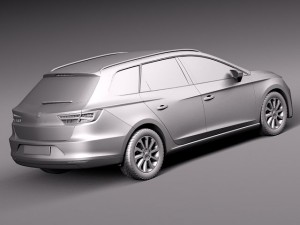 Seat Leon ST 2014 3D 모델