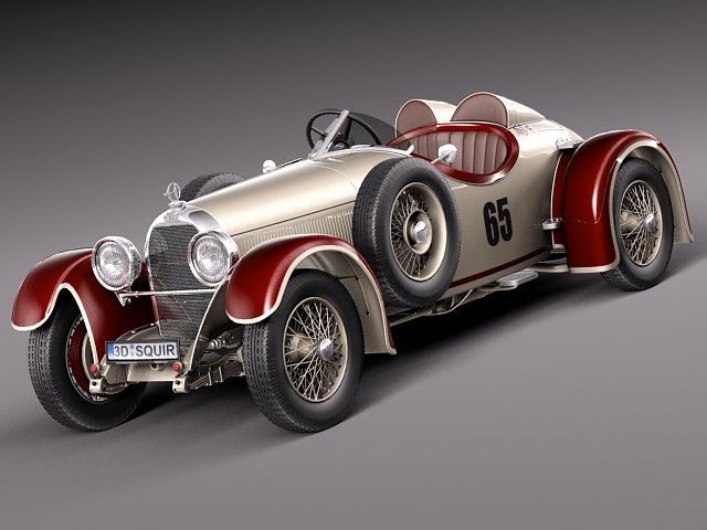 Austro Daimler 1929 3D Модель .c4d .max .obj .3ds .fbx .stl .blend 