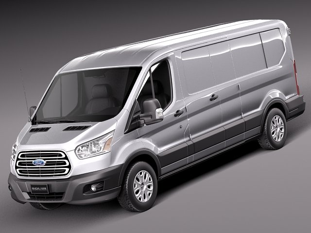 Transit Low Van 2014 3D Модель .c4d .max .obj .3ds .fbx .stl .blend 