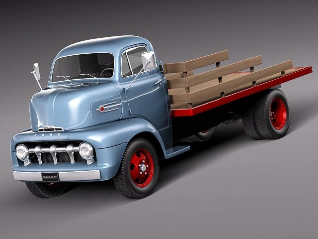 Coe Truck 1952 3D Model .c4d .max .obj .3ds .fbx .stl .blend