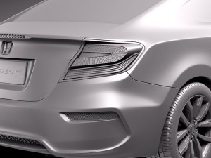 Honda Civic Coupe 2014 3D Model