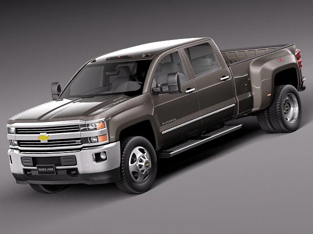 Chevrolet Silverado HD 2015 long 3D Model .c4d .max .obj .3ds .fbx .stl .blend