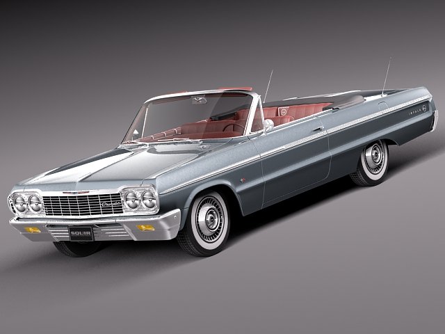 Chevrolet Impala Convertible 1964 3Dモデル .c4d .max .obj .3ds .fbx .stl .blend 
