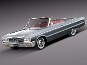 Chevrolet Impala Convertible 1964 року 3D Модель