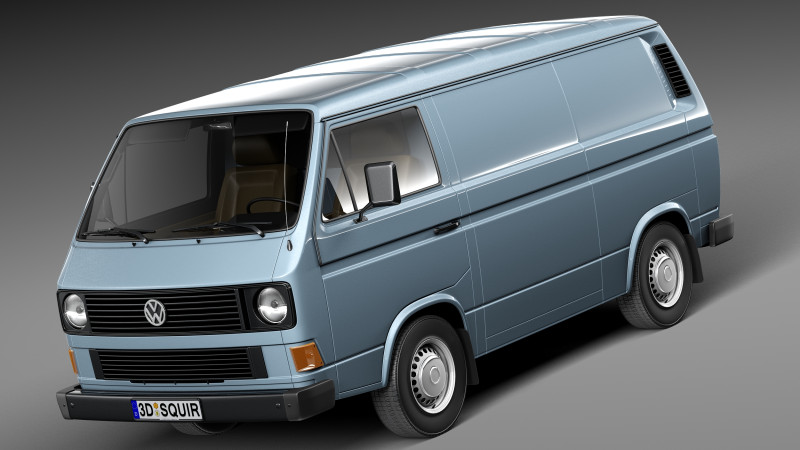Volkswagen T3 Van 1979-1988 3D Model .c4d .max .obj .3ds .fbx .stl .blend 