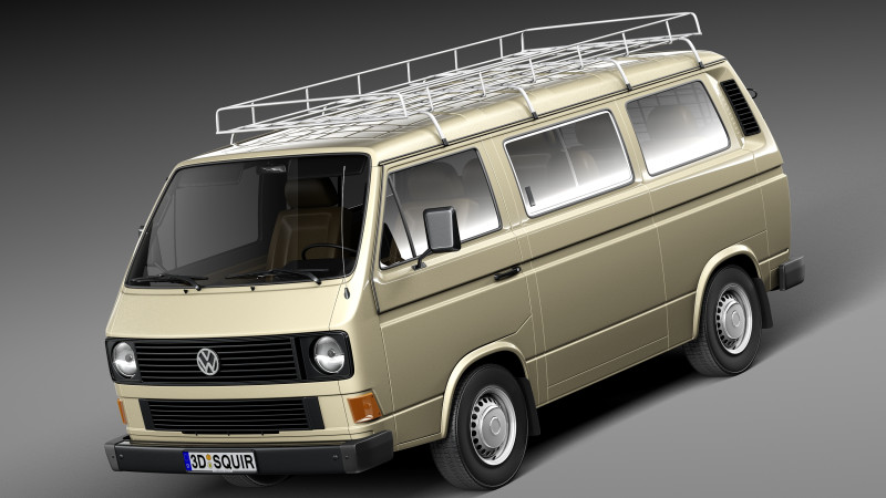 Volkswagen T3 Passenger 1979-1988 3D Model .c4d .max .obj .3ds .fbx .stl .blend 