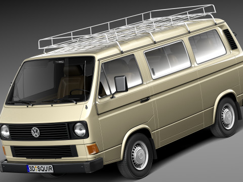 Volkswagen T3 Passenger 1979-1988 3D 模型