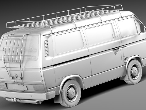 Volkswagen T3 Passenger 1979-1988 3D Model