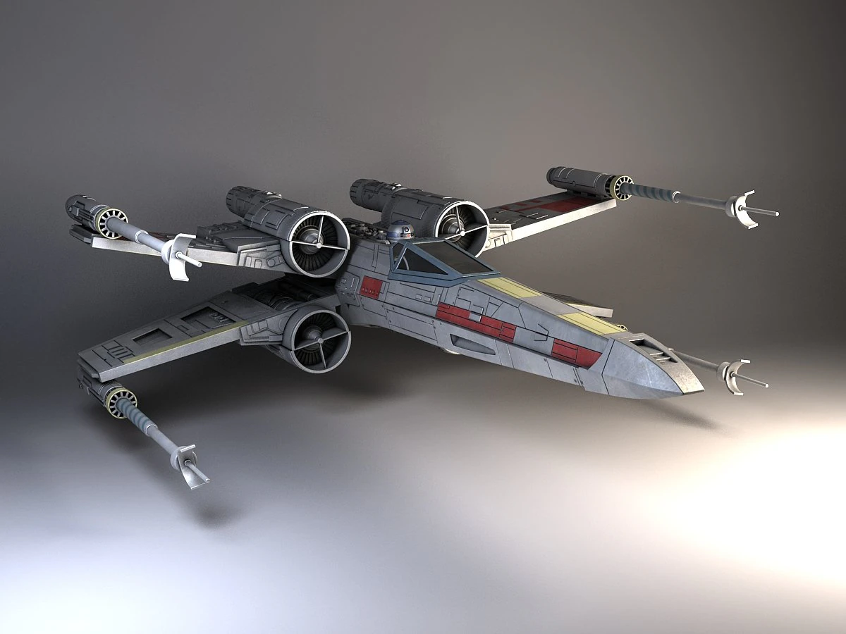 Star Wars Xwing Fighter 3D Model .c4d .max .obj .3ds .fbx .stl .blend