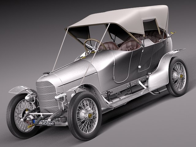 Austro Daimler Prince Henry 1910 Model 3D .c4d .max .obj .3ds .fbx .stl .blend 