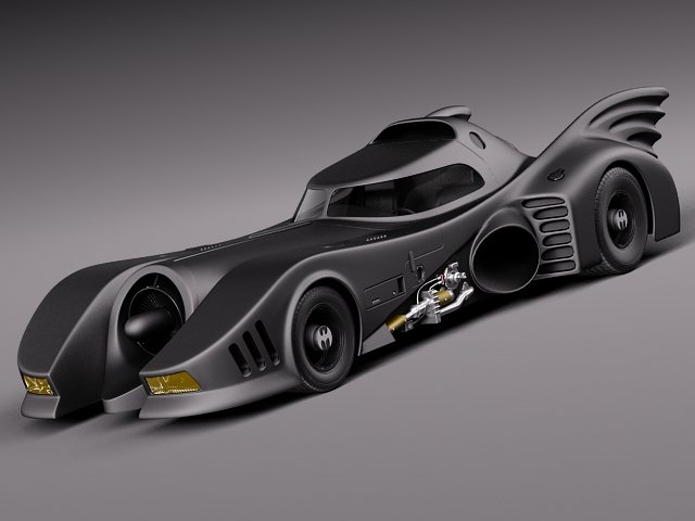 Batmobile 1989 Jet Car Model 3D .c4d .max .obj .3ds .fbx .stl .blend 