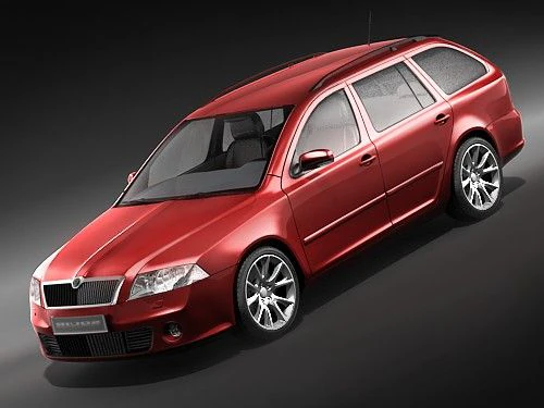 Skoda Octavia RS Combi 2008 3D Model .c4d .max .obj .3ds .fbx .stl .blend 