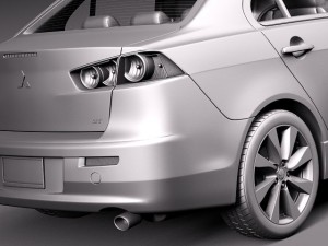 Mitsubishi Lancer GT 2008-2014 3D Model