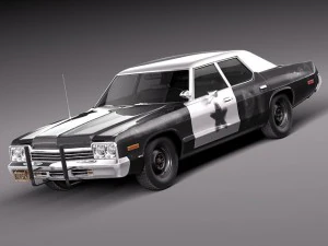 닷지 모나코 1974 블루스모빌 3D 모델