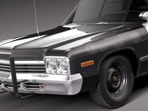 Dodge Monaco 1974 Bluesmobile 3D मॉडल