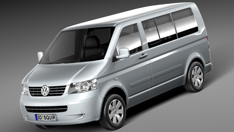 Volkswagen T5 Multivan Passenger 2003-2009 Modèle 3D .c4d .max .obj .3ds .fbx .stl .blend