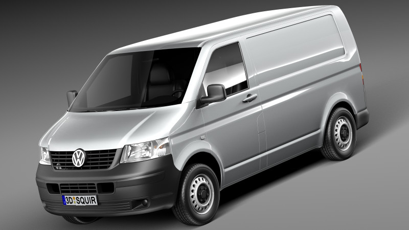 Volkswagen T5 Transporter Van 2003-2009 3D Model .c4d .max .obj .3ds .fbx .stl .blend 