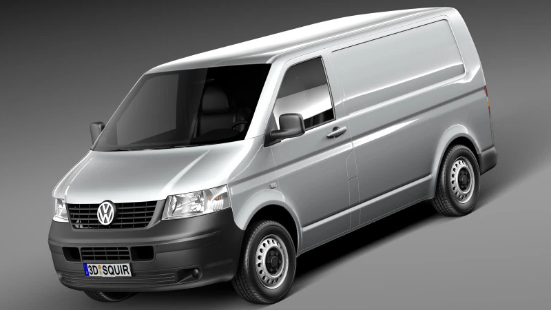 Volkswagen T5 Transporter Van 2003-2009 Modelo 3D .c4d .max .obj .3ds .fbx .stl .blend 