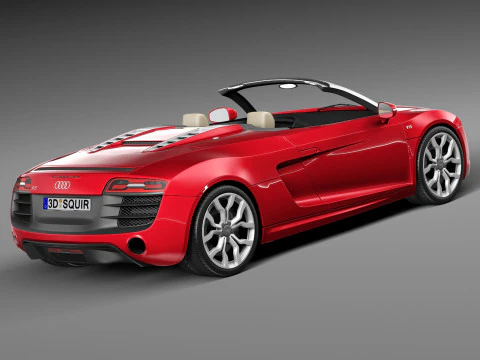 Audi R8 Spyder V10 2014 3D Model