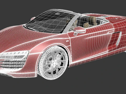 Audi R8 Spyder V10 2014 3D Model
