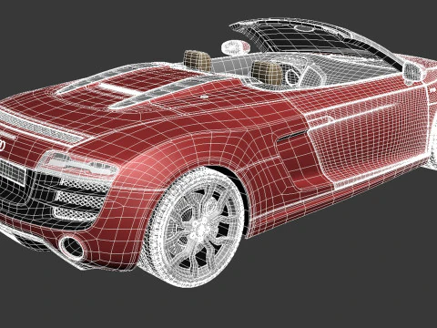 Audi R8 Spyder V10 2014 3D Model