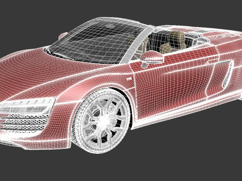 Audi R8 Spyder V10 2014 3D Model