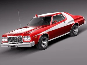 Gran Torino 1975 Starsky EN Hutch 3D Model