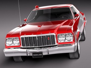 Gran Torino 1975 Starsky N Hutch Model 3D
