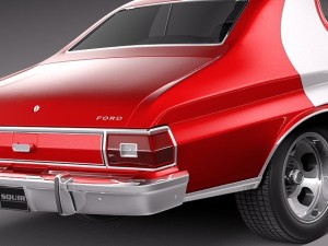 Gran Torino 1975 Starsky N Hutch Model 3D