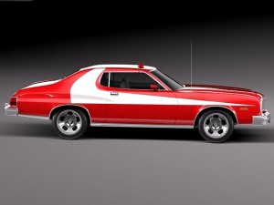 Gran Torino 1975 Starsky N Hutch Model 3D