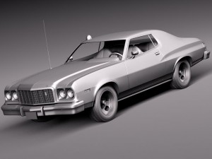 Gran Torino 1975 Starsky N Hutch Model 3D