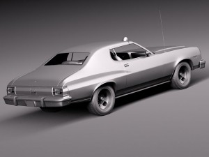 Gran Torino 1975 Starsky N Hutch Model 3D