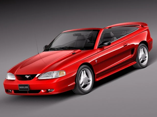 Mustang Convertible 1994-1999 3D Model .c4d .max .obj .3ds .fbx .stl .blend 