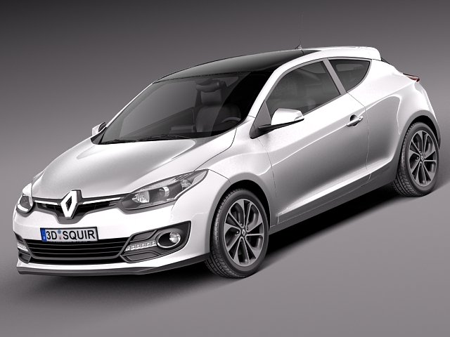 Renault Megane 3-door 2014 3D Model .c4d .max .obj .3ds .fbx .stl .blend 