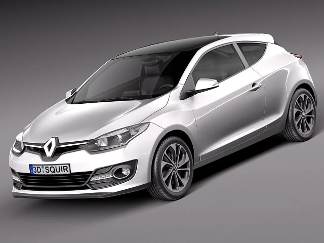 Renault Megane 3-door 2014 3D Model .c4d .max .obj .3ds .fbx .stl .blend
