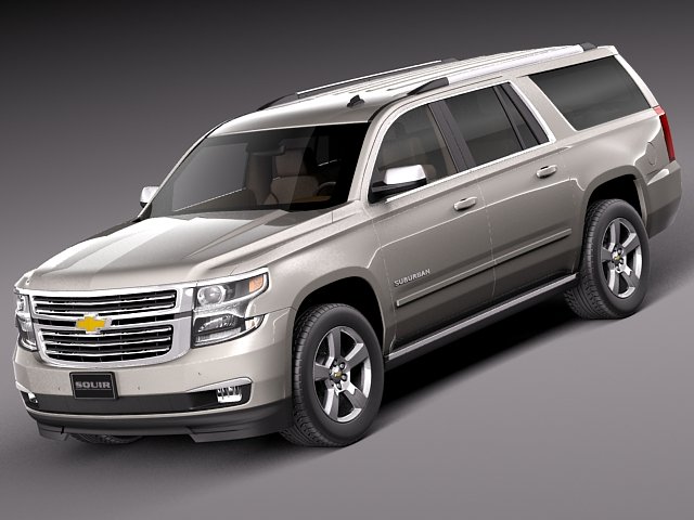 Chevrolet Suburban 2015 3D Модель .c4d .max .obj .3ds .fbx .stl .blend 