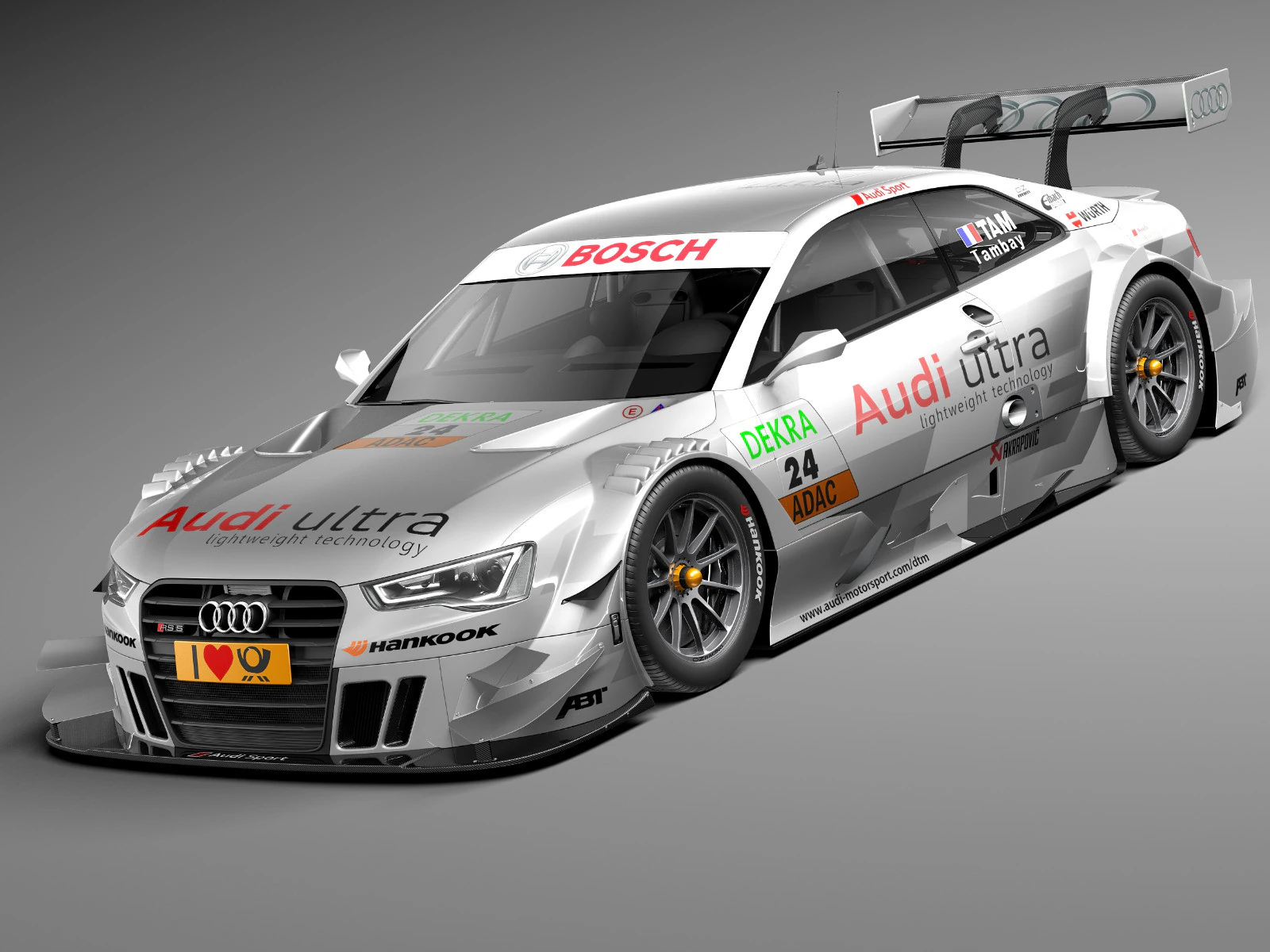 Audi A5 DTM 2014 3D Model .c4d .max .obj .3ds .fbx .stl .blend 