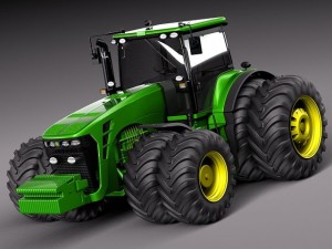 John Deere 8530 Tractor Twin Wheels 3D 모델