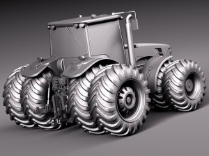 John Deere 8530 Tractor Twin Wheels Model 3D