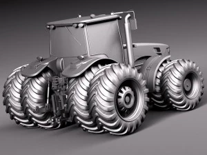 John Deere 8530 Tractor Twin Wheels 3D Model